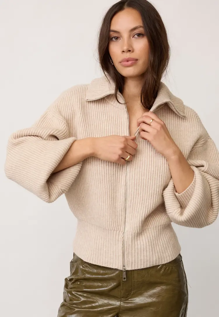 co'couture RowCC Zip Knit Cardigan