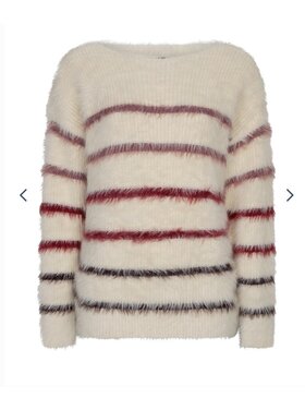 Red Button SRB5118 Fuzzy Sweater & Stripe