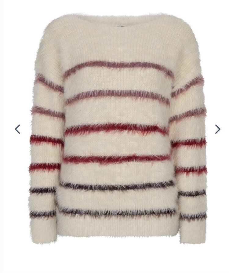 Red Button SRB5118 Fuzzy Sweater & Stripe