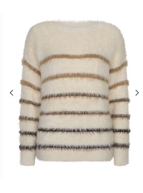 Red Button SRB5118 Fuzzy Sweater & Stripe