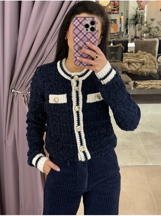 トップス rose motif lame knit cardigan mint Cardigan - The Rose Hanger