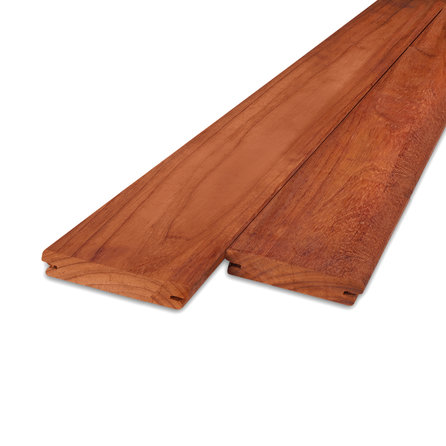 B-fix Profilholz - Padouk - Terrasse & Fassade - 21x55 mm - Hartholz gehobelt  - Tropenholz AD - HF 20-25% - für den Außenbereich