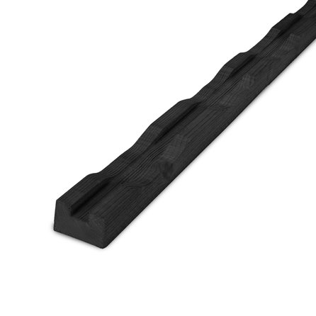 Lüftungsprofil-Holzlatte Fichte imprägniert (KDI) und schwarz beschichtet - 21x45 mm - Lüftungsleiste (für Fassaden) gehobelt (Glatt) - kesseldruckimprägnierte Fichten-Konstruktionslatten schwarz gebeizt - KD (künstlich getrocknet) Nadelholz - HF 18-20% -