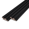 Fichte Doppel-Blockprofil schwarz (50/50) - 26x80 mm - Profilholz gehobelt und schwarz beschichtet / gebeizt - HF 18-20% (KD)