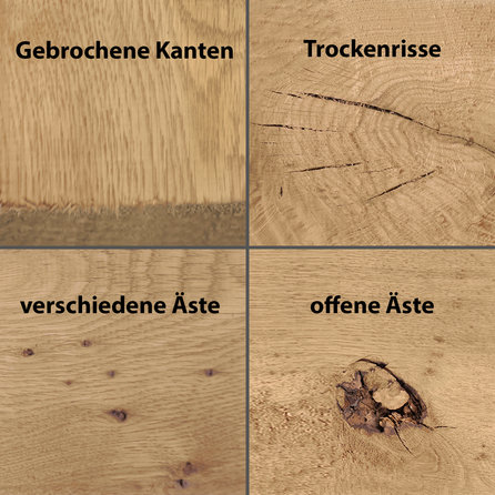 Eichenbohlen - 70x240 mm - Eichenbalken gehobelt (glatt) - Eichenholz rustikal HF ca. 25% (AD)