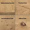 Eichenbohlen - 45x90 mm - Eichenbalken gehobelt (glatt) - Eichenholz rustikal HF ca. 25% (AD)