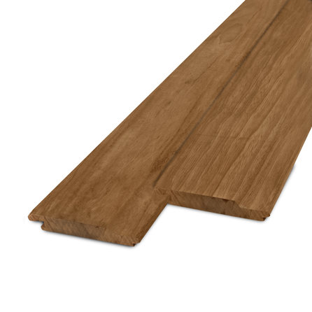 Limba Thermoholz - Stülpschalung Nut und Feder - 21x100 mm - Thermo-Fraké gehobelt - HF 8-12%