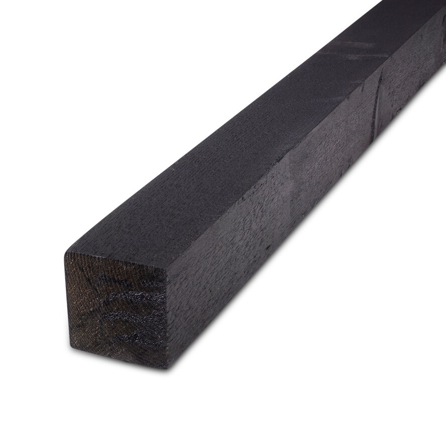 Fichtenbohlen schwarz - 70x70 mm (netto) - Fichtenbalken gehobelt (glatt) - schwarz beschichtet / gebeizt - HF 18-20% (KD) Fichtenbohlen schwarz - 70x70 mm (netto) - Fichtenbalken gehobelt (glatt) - schwarz beschichtet / gebeizt - HF 18-20% (KD)