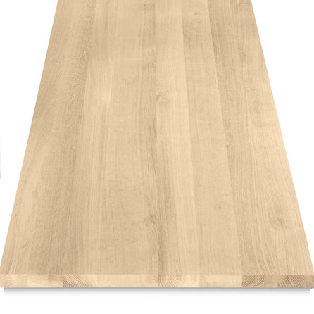 Leimholz Eiche - Massivholzplatte nach Maß - Eichenholz A-Qualität (A/B) - 3 cm stark - Eichenplatte mit durchgehenden Lamellen - für innen