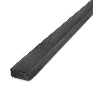 Holzlatte Fichte schwarz beschichtet & abgeschrägt - 28x45 mm (netto) / 32x50 mm (brutto) - Nadelholz gehobelt