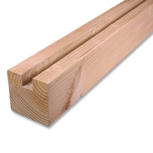 Zaunpfosten Douglasie - 115x115 mm - Nutbreite 3 cm - Endpfosten (1 Nut) - gehobelt - KD 18-20%