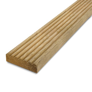 grenen - vlonderplank - geimpregneerd Terrassendielen Kiefer imprägniert - Nutprofil grob (6) - 28x140 mm - Gehobelt - KD grenen - vlonderplank - geimpregneerd Terrassendielen Kiefer imprägniert - Nutprofil grob (6) - 28x140 mm - Gehobelt - KD