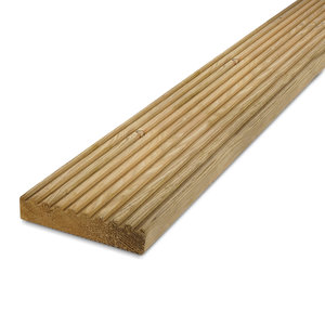 Terrassendielen Kiefer imprägniert - Nutprofil grob (9) - 28x145 mm - Nadelholz gehobelt