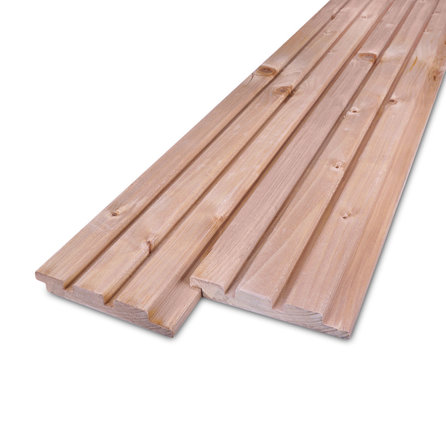 Dänisches Tripel-Block Profilholz - Fichte imprägniert (KDI) - 22x130 mm - Kesseldruckimprägniertem Fichtenholz gehobelt - Red Class Wood HF 18-20% (KD)