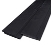 Stülpschalung Fichte schwarz - 19x133 mm - Profilholz gehobelt (glatt) - schwarz beschichtet / gebeizt - Nadelholz HF 18-20% (KD)