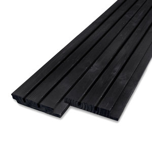 vuren - rabat - zwart Dänisches Tripel-Block Profilholz Fichte - schwarz beschichtet - 22x132 mm - Gehobelt - KD