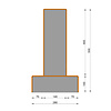 Beton-Sockel 14x14 cm - 28x28 cm Block Form - anthrazit - 50 cm hoch - M16 - Betonfuß / Pfostenträger Beton / Betonsockel Fundament