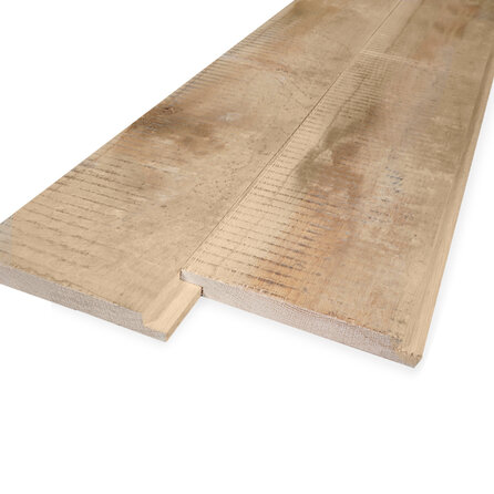 Eiche Profilholz Überlappung Basic - 21x130 mm - Sichtseite sägerau (grob) - Eichenholz rustikal HF ca. 25% (AD)