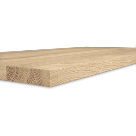 Leimholz Eiche - Massivholzplatte nach Maß - Eichenholz  A-Qualität (A/B) - Breiten Lamellen (10 - 12 cm) - 4 cm stark - durchgehenden Lamellen - für innen