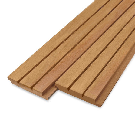 Garapa Dänisches Tripel-Block Profilholz - 21x125 mm - Hartholz gehobelt - HF 18-20% (KD)