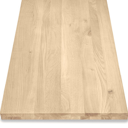 Leimholz Eiche - Massivholzplatte nach Maß - Eichenholz rustikal (B/C) - 4 cm stark (2-lagig) - durchgehenden Lamellen - für innen