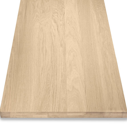 Leimholz Eiche - Massivholzplatte nach Maß - Eichenholz A-Qualität (A/B) - 4 cm stark (2-lagig) - durchgehenden Lamellen - für innen