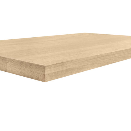 Leimholz Eiche - Massivholzplatte nach Maß - Eichenholz A-Qualität (A/B) - 4 cm stark (2-lagig) - durchgehenden Lamellen - für innen