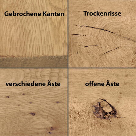 Eichenbohlen - 140x140 mm - Eichenbalken gehobelt (glatt) - Eichenholz rustikal HF ca. 25% (AD) Eichenbohlen - 140x140 mm - Eichenbalken gehobelt (glatt) - Eichenholz rustikal HF ca. 25% (AD)