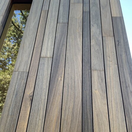 Padouk B-fix Profilholz - 21x88 mm - für Terrasse & Fassade - Hartholz gehobelt - HF ca. 25% (AD)