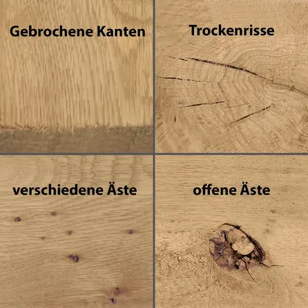 Eichenbretter künstlich getrocknet (KD) - 21x64 mm - Gehobelt - Eichenholz rustikal - für Innen & Außen (geschutzt)