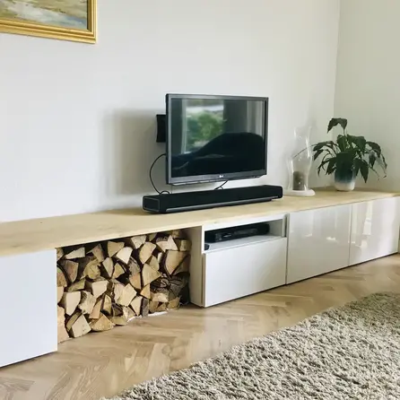 Leimholz Eiche - Massivholzplatte nach Maß - Eichenholz rustikal (B/C) - 2 cm stark - durchgehenden Lamellen - für innen