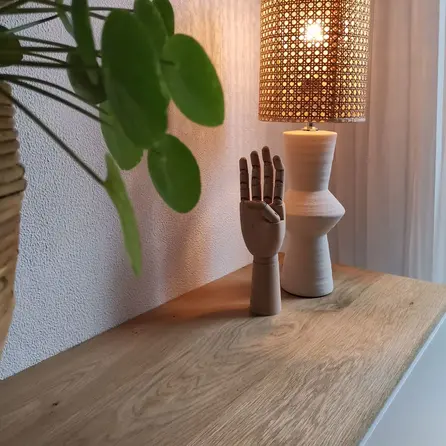 Leimholz Eiche - Massivholzplatte nach Maß - Eichenholz rustikal (B/C) - 2 cm stark - durchgehenden Lamellen - für innen