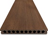 WPC Terrassendielen - hohl (nicht massiv) - Ipé Optik - 23x210 mm - 1 Seite gehobelt / 1 Seite gebürstet (Optik) - Terrassendielen mit unsichtbarer Befestigung - Holzverbundstoff