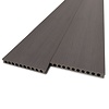 WPC Terrassendielen - hohl (nicht massiv) - Anthrazit Optik - 23x210 mm - 1 Seite gehobelt / 1 Seite gebürstet (Optik) - Terrassendielen mit unsichtbarer Befestigung - Holzverbundstoff
