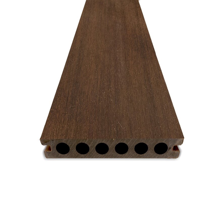 WPC Terrassendielen - hohl (nicht massiv) - Ipé Optik - 23x138 mm - 1 Seite gehobelt / 1 Seite gebürstet (Optik) - Terrassendielen mit unsichtbarer Befestigung - Holzverbundstoff WPC Terrassendielen - hohl (nicht massiv) - Ipé Optik - 23x138 mm - 1 Seite gehobelt / 1 Seite gebürstet (Optik) - Terrassendielen mit unsichtbarer Befestigung - Holzverbundstoff