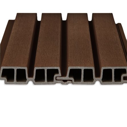 WPC Doppel-Blockprofil (hohl) - Ipé Optik - 33x140 mm - Holzverbundstoff WPC Doppel-Blockprofil (hohl) - Ipé Optik - 33x140 mm - Holzverbundstoff