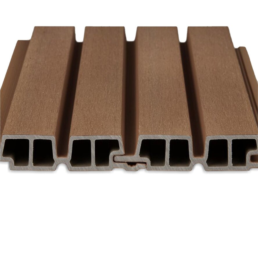 WPC Doppel-Blockprofil (hohl) - Teak Optik - 33x140 mm - Holzverbundstoff WPC Doppel-Blockprofil (hohl) - Teak Optik - 33x140 mm - Holzverbundstoff