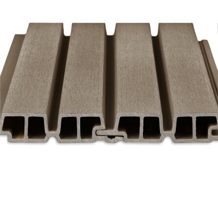 WPC Doppel-Blockprofil (hohl) - Vergrautes Holz Optik - 33x140 mm - Holzverbundstoff WPC Doppel-Blockprofil (hohl) - Vergrautes Holz Optik - 33x140 mm - Holzverbundstoff