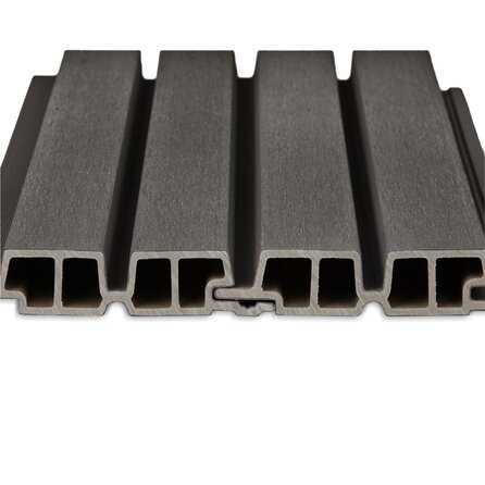 WPC Doppel-Blockprofil (hohl) - Anthrazit Optik - 33x140 mm - Holzverbundstoff WPC Doppel-Blockprofil (hohl) - Anthrazit Optik - 33x140 mm - Holzverbundstoff