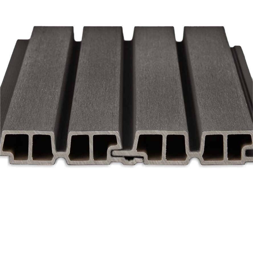 WPC Doppel-Blockprofil (hohl) - Anthrazit Optik - 33x140 mm - Holzverbundstoff WPC Doppel-Blockprofil (hohl) - Anthrazit Optik - 33x140 mm - Holzverbundstoff