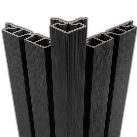WPC Eckprofil – Farbton Schwarz - 67x67 mm - WPC Eckabschlussprofil WPC Eckprofil – Farbton Schwarz - 67x67 mm - WPC Eckabschlussprofil