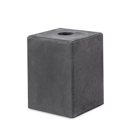 Beton-Sockel kleines Modell mit durchgehendes Loch - 14x14 cm - anthrazit - 20 cm hoch - Betonfuß / Pfostenträger Beton / Betonsockel Fundament