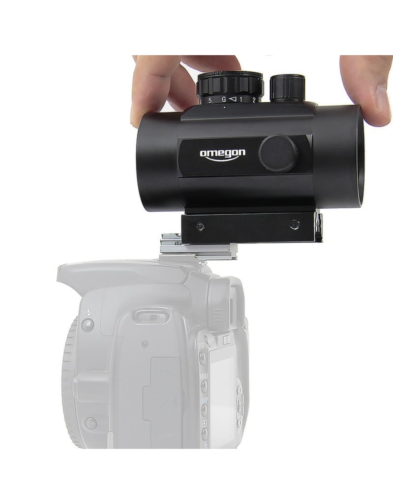 Omegon LED-zoeker met flitsschoenadapter voor DSLR