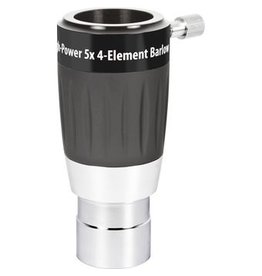 Krachtige 1,25" Barlow-lens met 5x 4 elementen