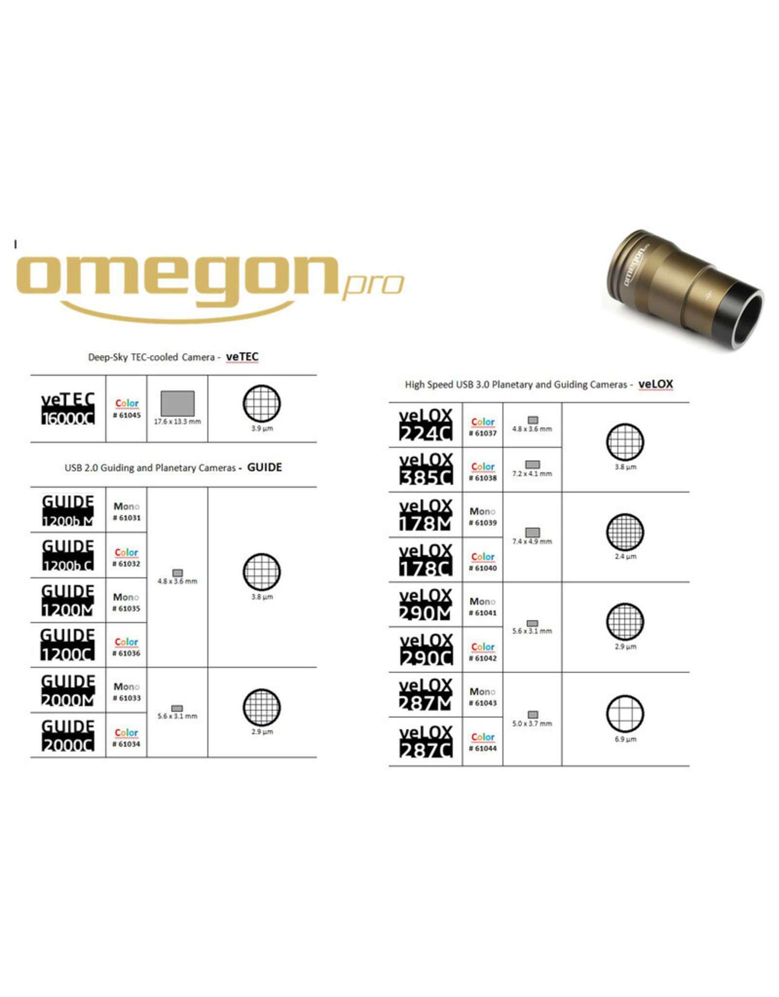 Omegon Camera veLOX 287 C Kleur