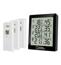 National Geographic Thermo-hygrometer zwart 4 meetresultaten