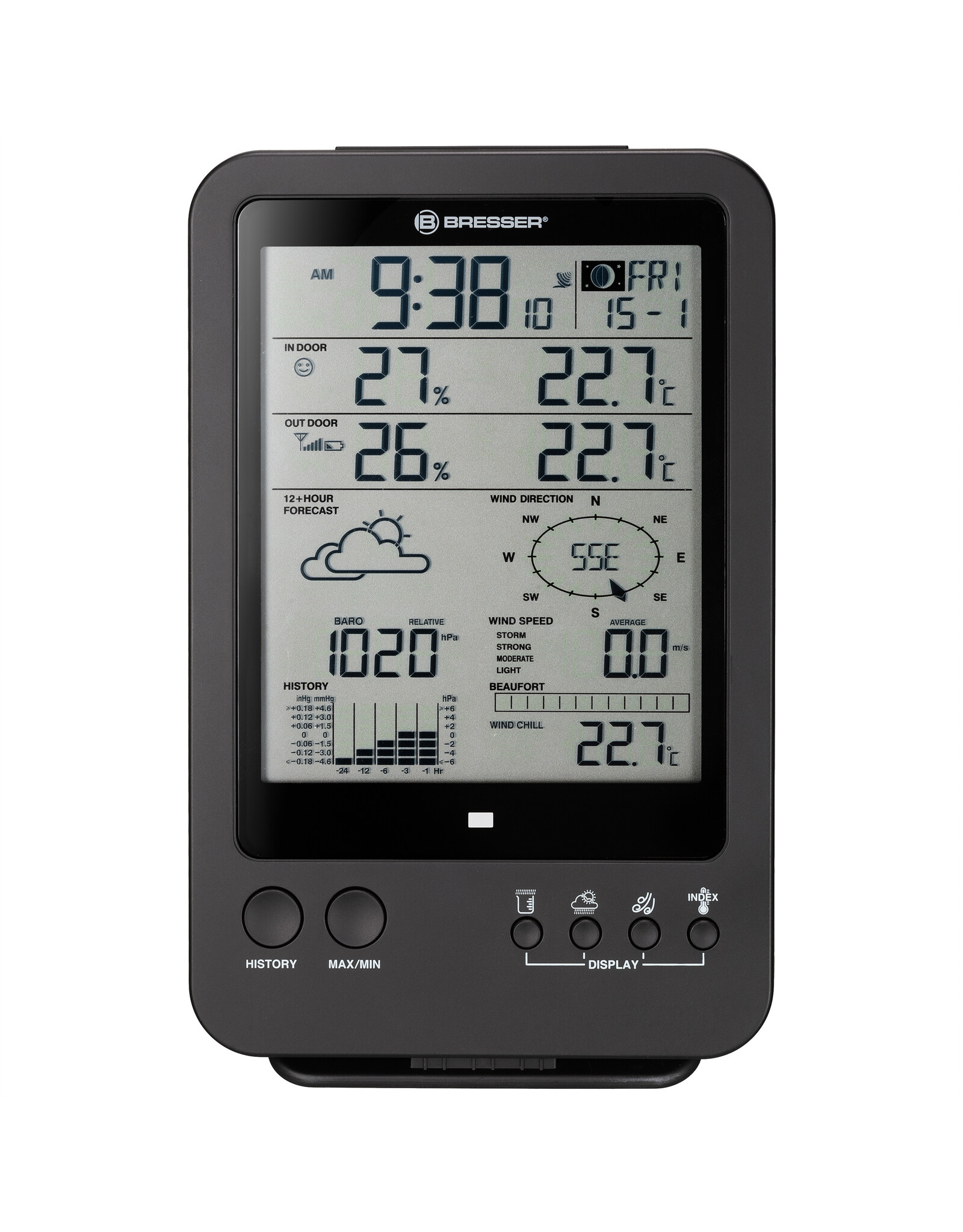 Omegon BRESSER Weather Center 5-in-1 zwart