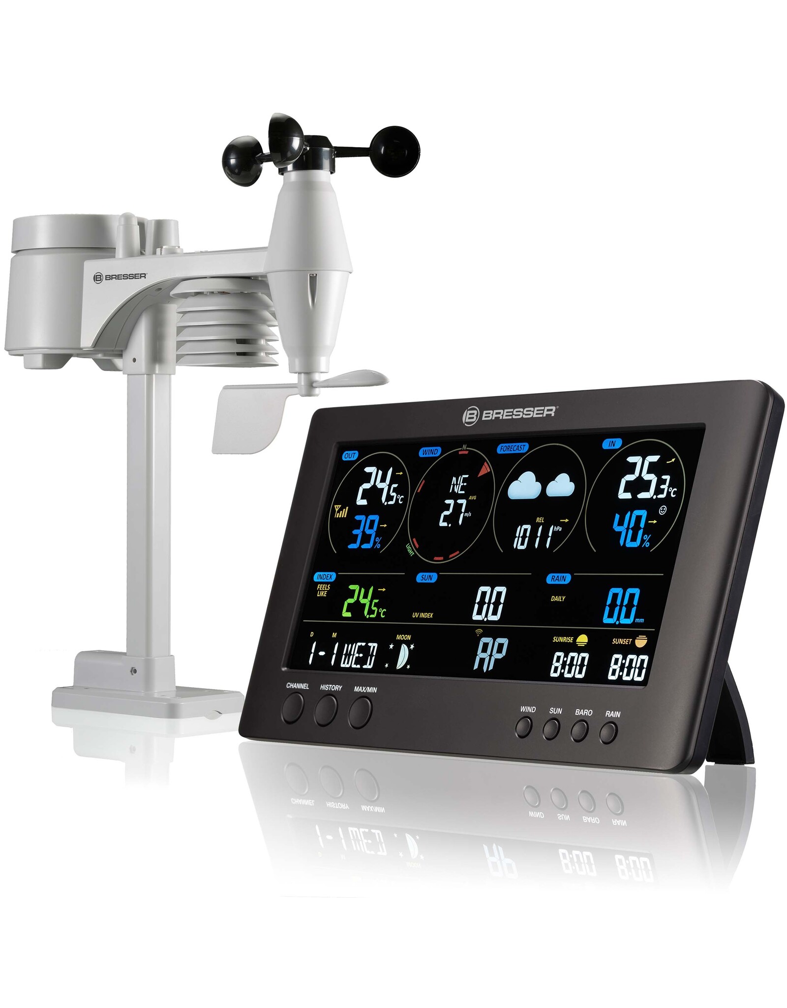 Omegon BRESSER WLAN ClearView weerstation met 7-in-1 Profi-sensor