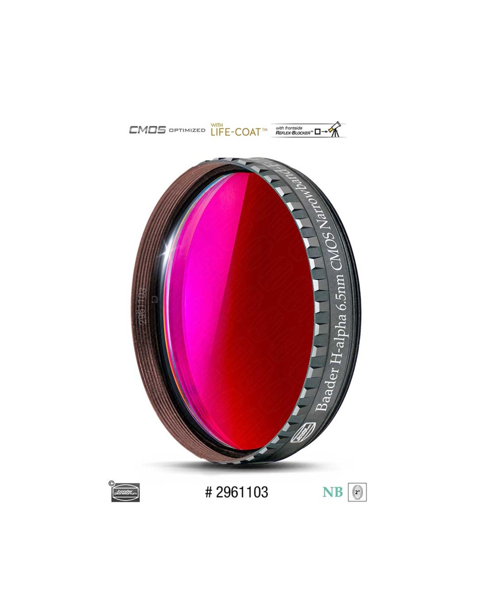 Baader 2 inch H-alpha Narrowband 6.5 nm Filter - CMOS optimized