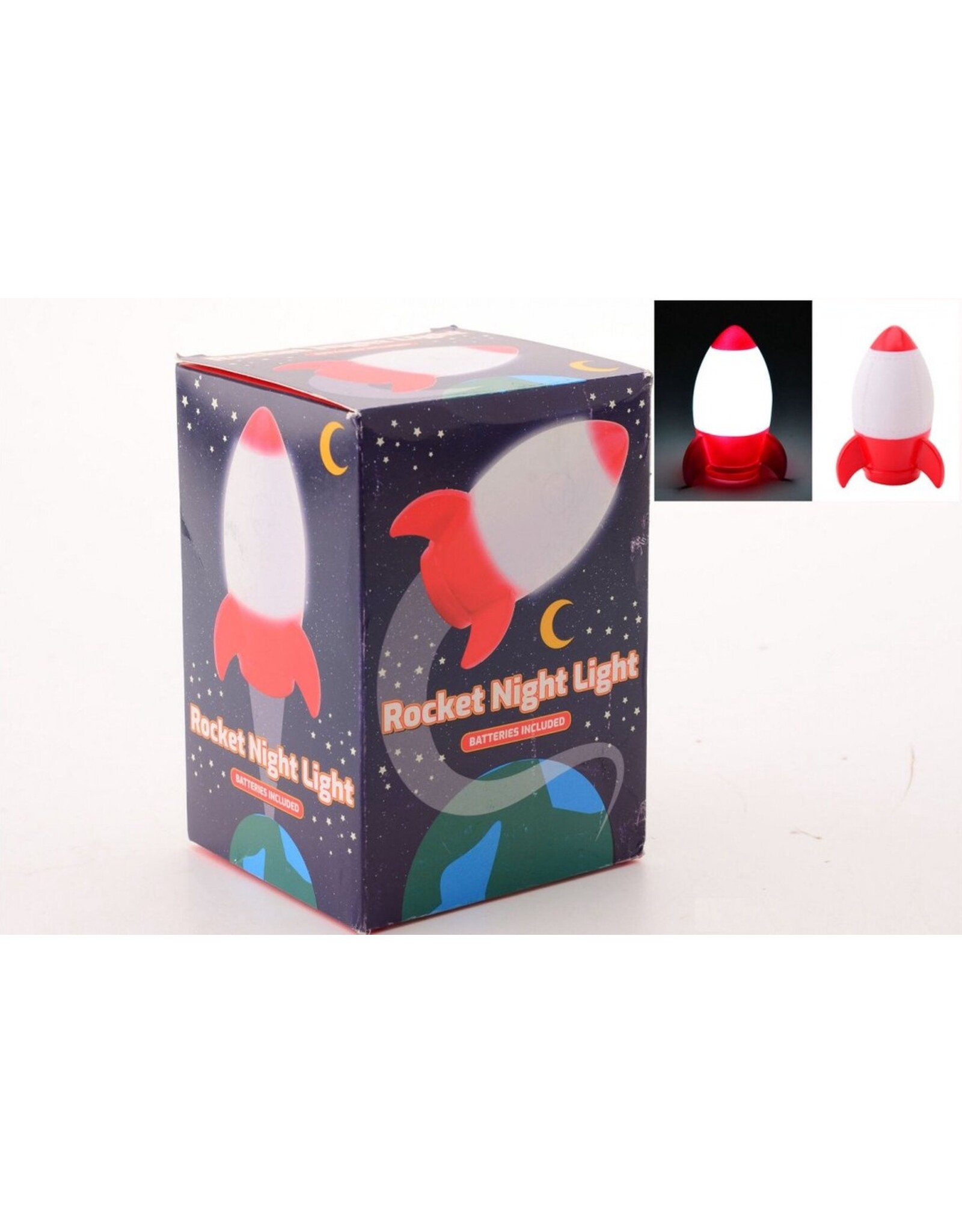 Nachtlamp Raket 14  cm hoog